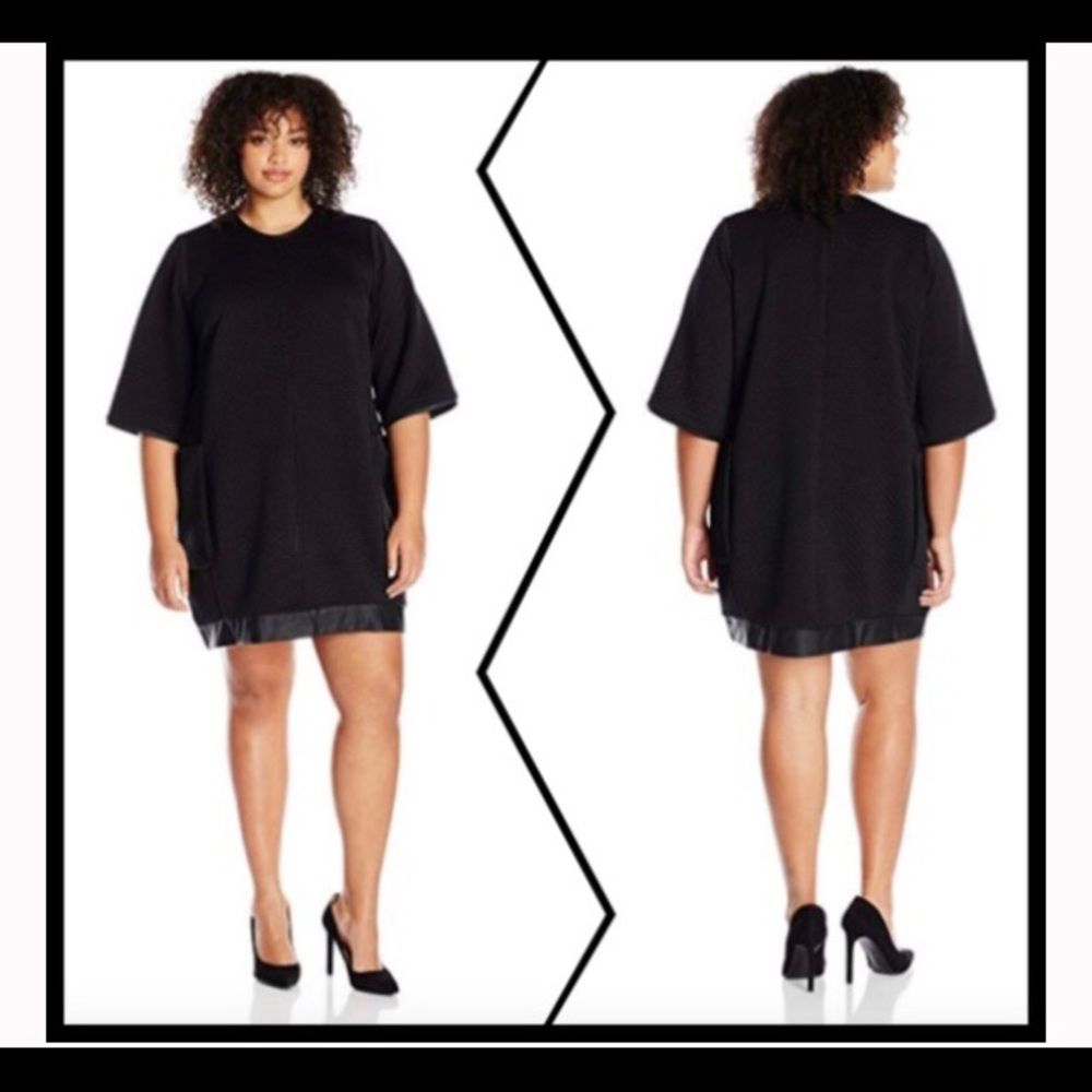 Melissa McCarthy Black Quilted Tunic Dress, M
